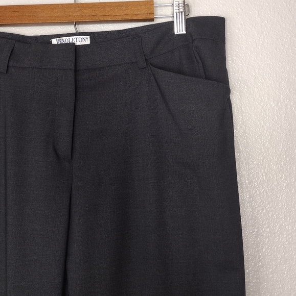 Pendleton Petite Virgin Wool Wide Leg Trouser Pants - Picture 5 of 15